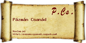 Pázmán Csanád névjegykártya
